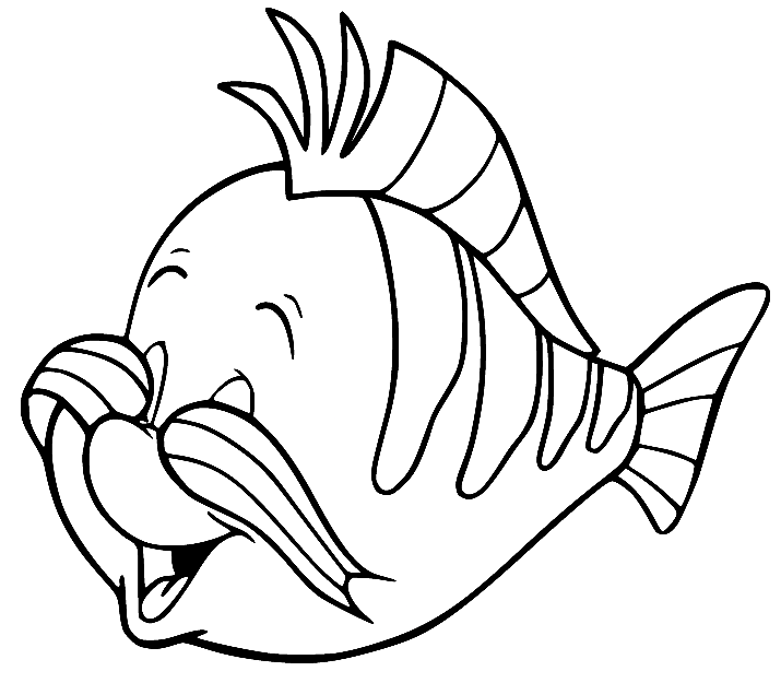 Flounder Covers His Eyes Coloring Page