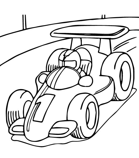 Formula One Race Car Coloring Page