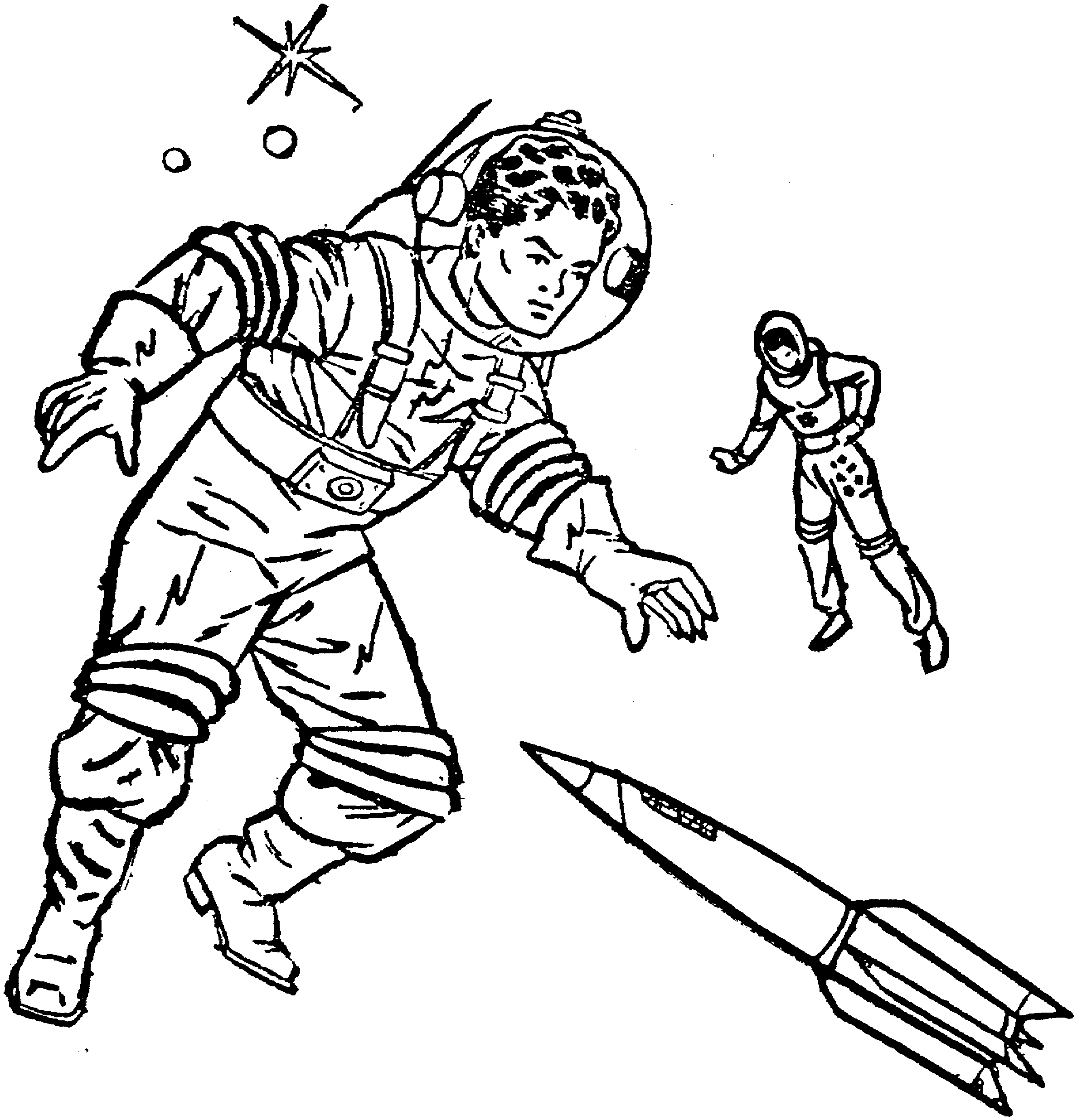 Астронавт и ракета из мультфильма "Астронавт"