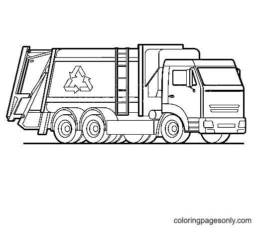 Free Garbage Truck Coloring Page