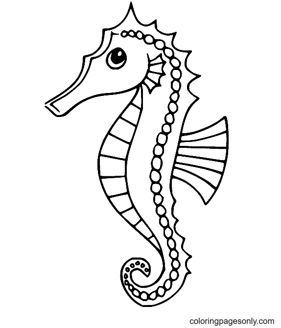Free Seahorse to Print Coloring Page