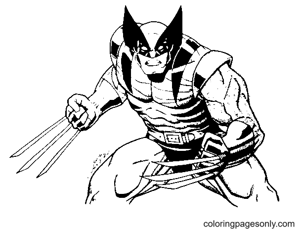 Página para colorir grátis do Wolverine
