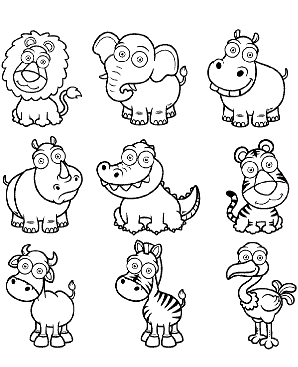 Funny Animals Coloring Pages