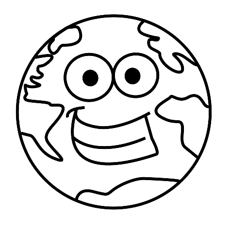 Funny Earth Coloring Page