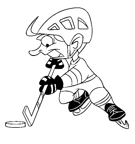 Funny Hockey Player Coloring Page - Free Printable Coloring Pages