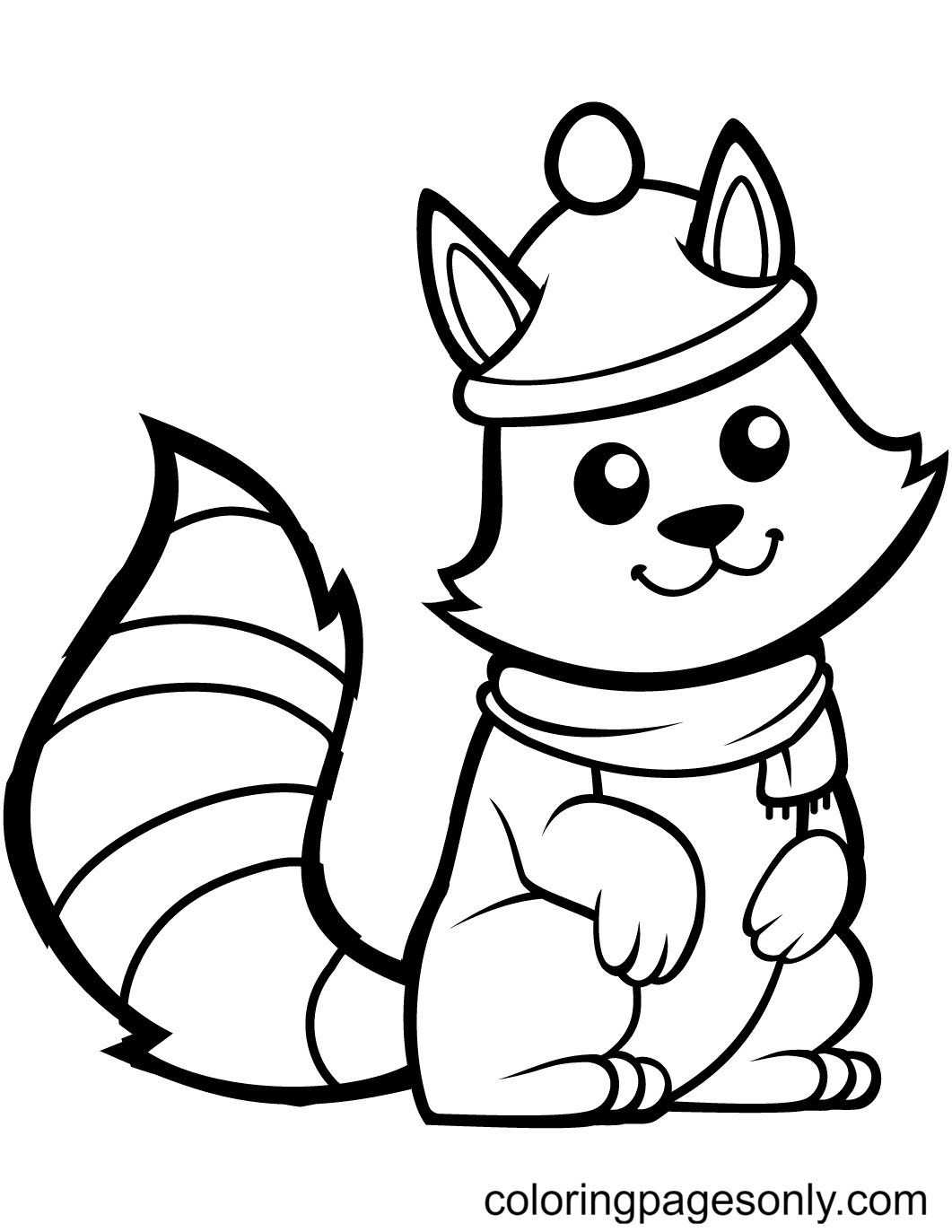 Funny Squirrel in a Hat Coloring Page