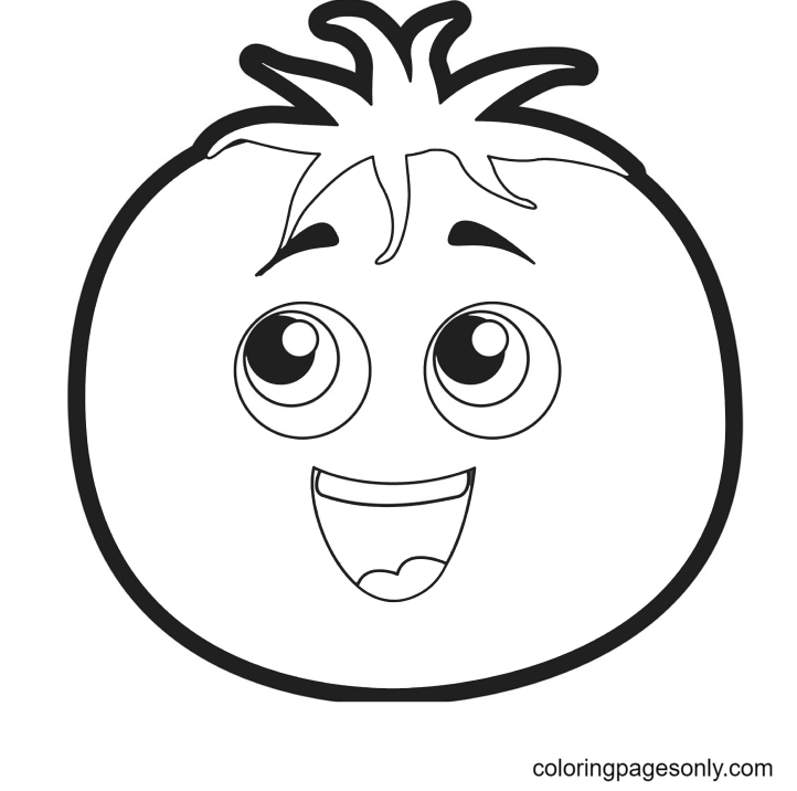 Funny Tomato Coloring Pages