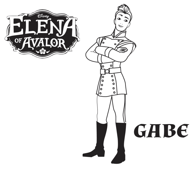 Gabe – Elena de Avalor Página para colorear