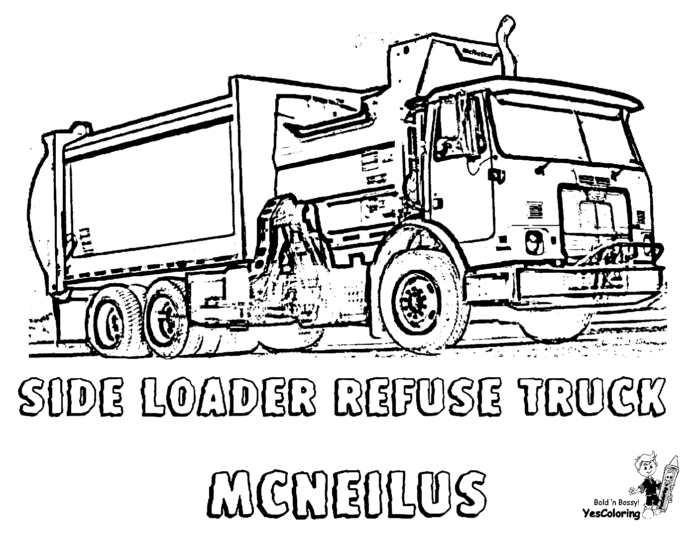 Garbage Truck Printable Coloring Page