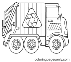 Disegni da colorare di camion della spazzatura