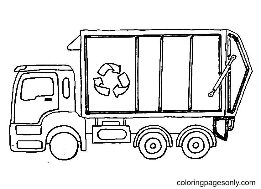 Garbage Truck for Childrens Coloring Page