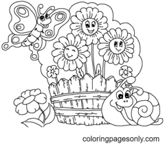 Páginas para colorir de jardins