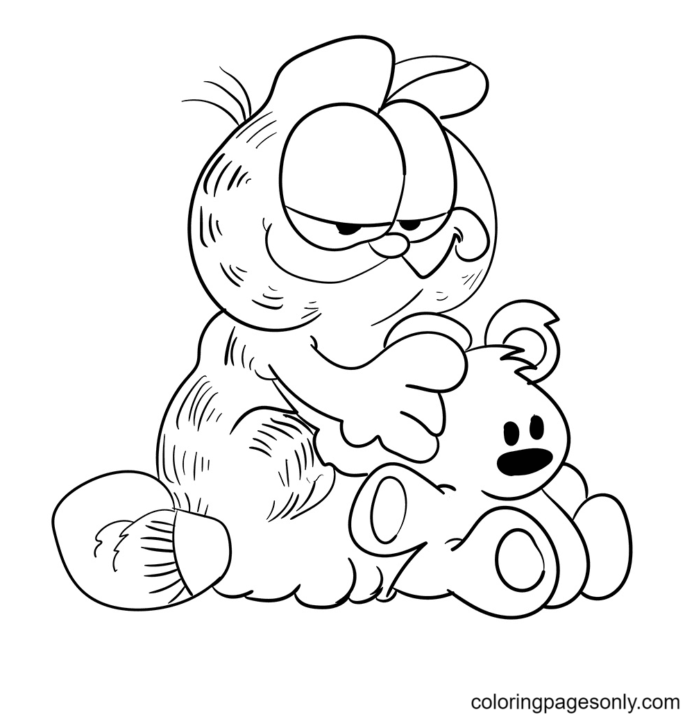 Garfield And Pooky Coloring Page