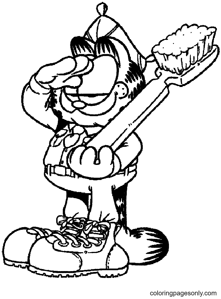 Garfield Bringen Sie eine Zahnbürste von Garfield mit