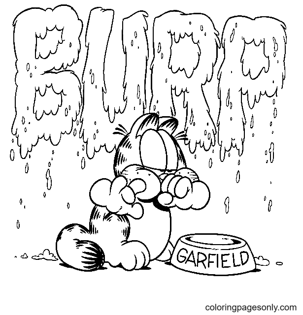 Garfield Burp Coloring Page