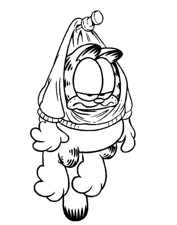 Garfield Hanging on the Wall Coloring Page