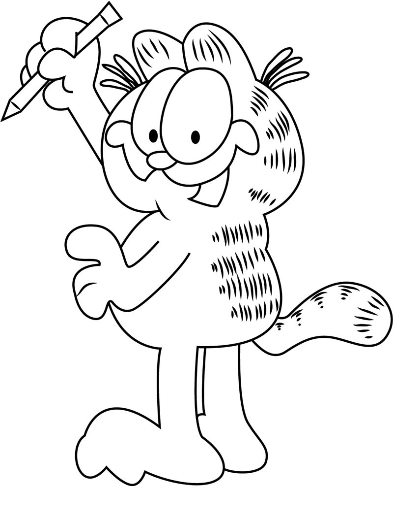 Garfield pintando imagem de Garfield