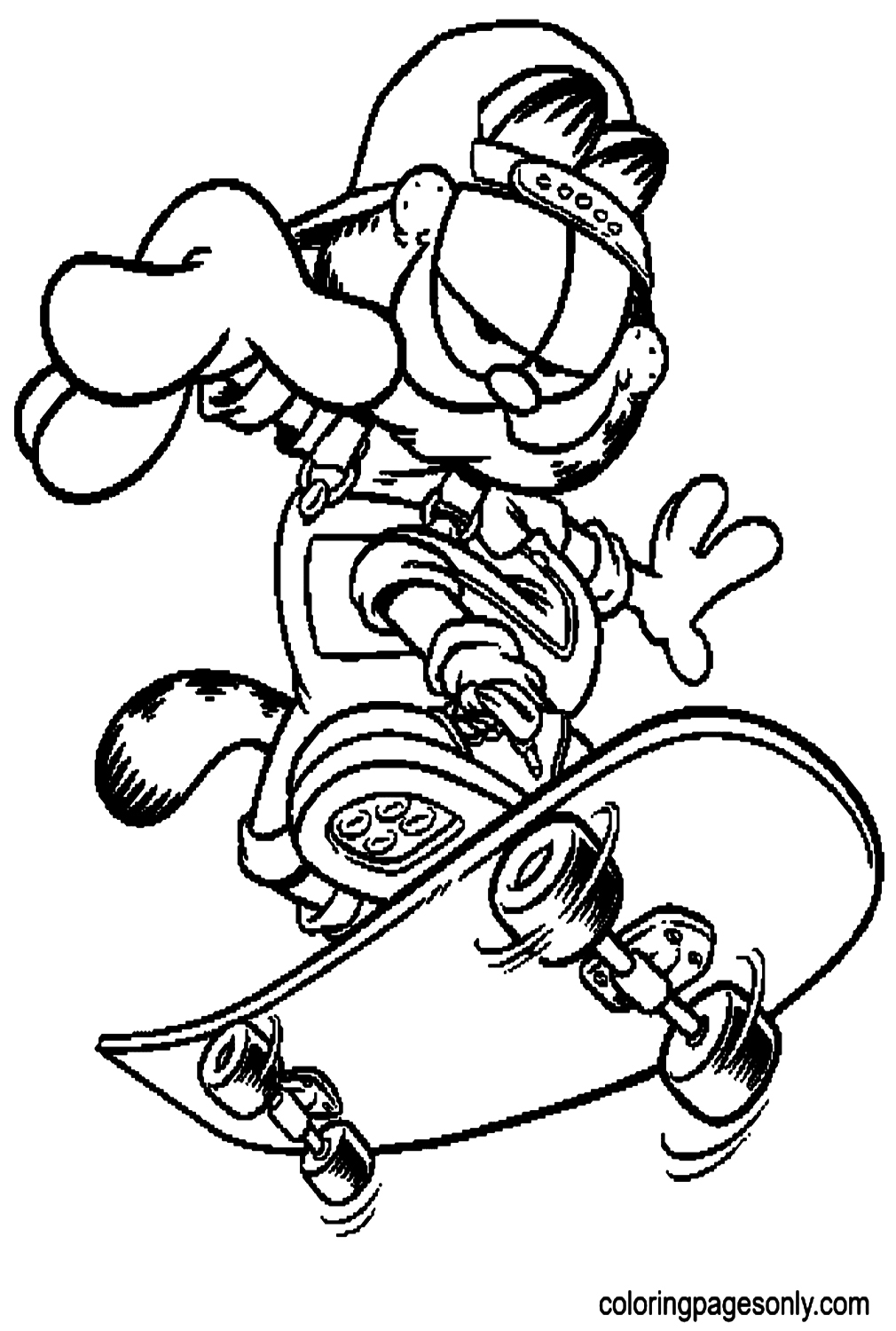 Garfield fait du skateboard de Garfield
