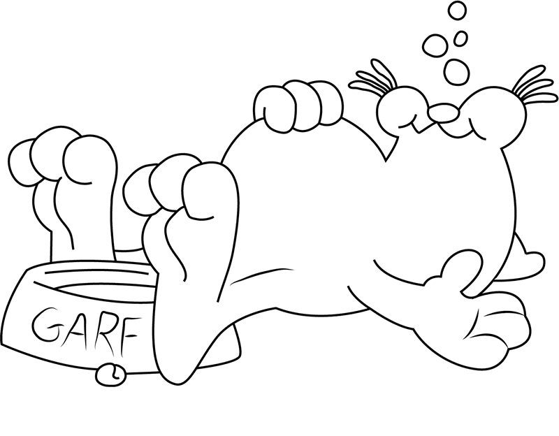 Garfield Sleeping Coloring Pages