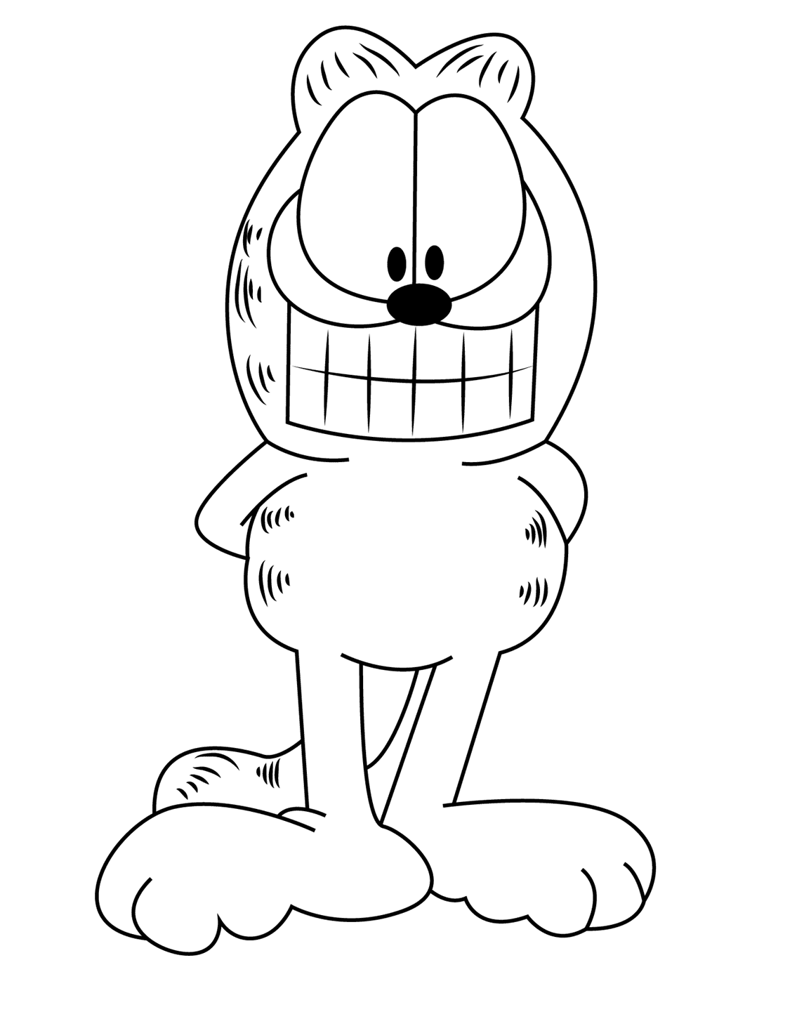 Garfield Smiling Coloring Page