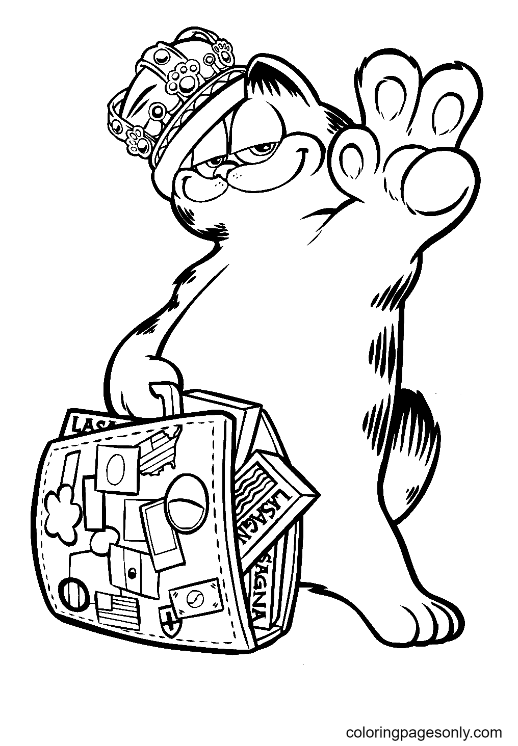Garfield Traveling Coloring Page