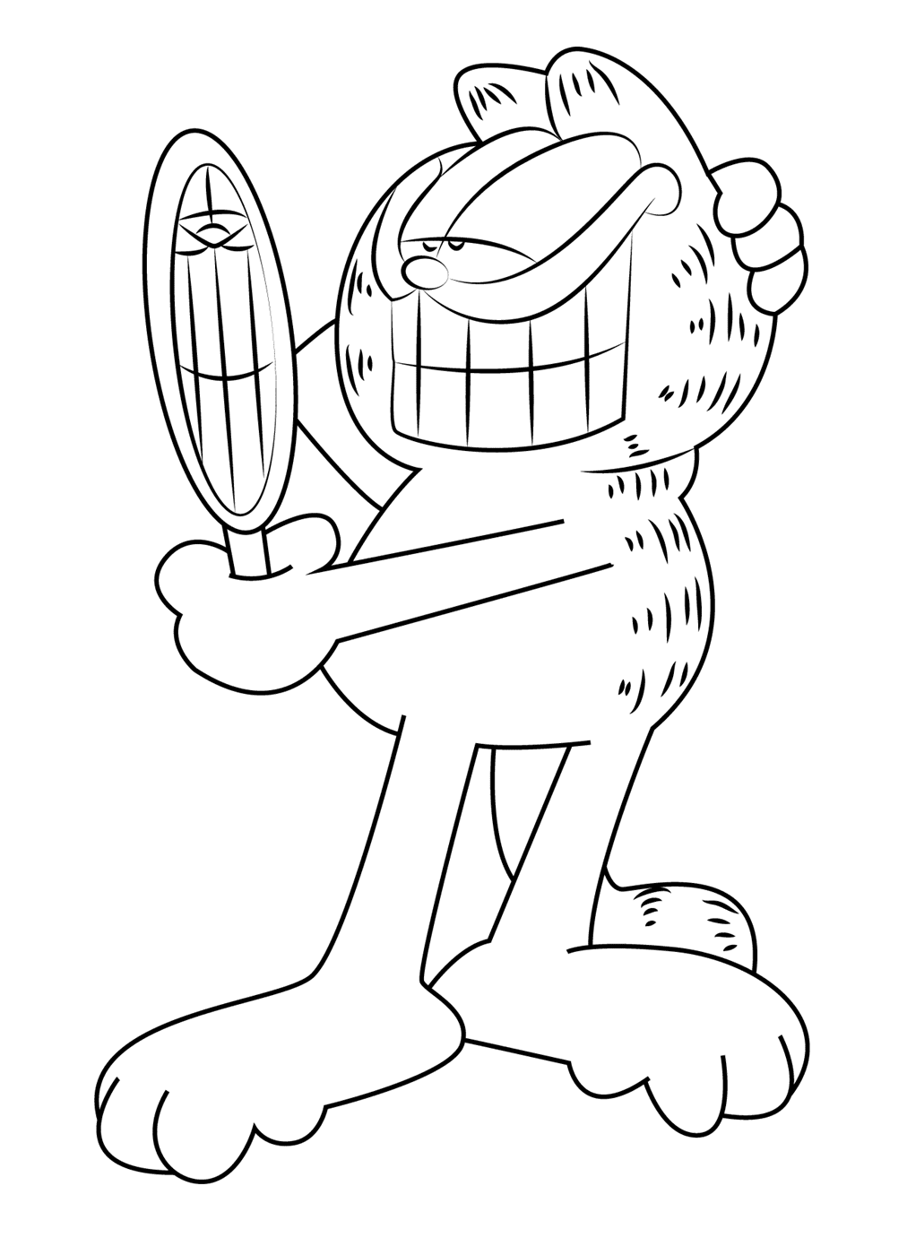 Garfield see in Mirror Coloring Page