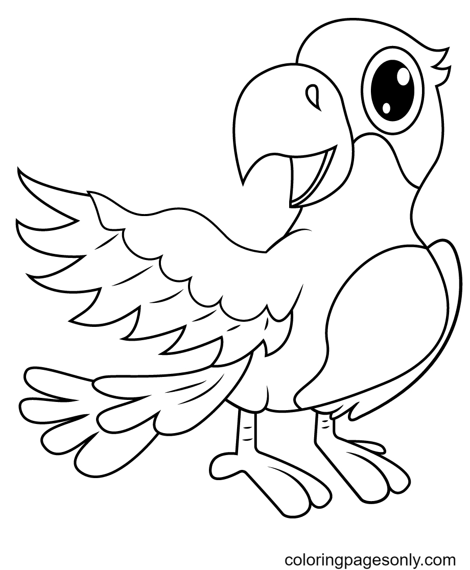 Gentle Parrot Coloring Page