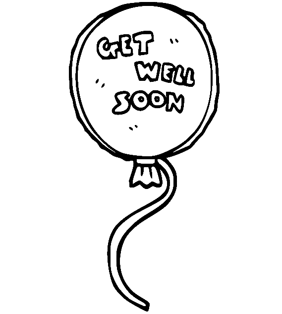 Get Well Soon Balloon Coloring Pages