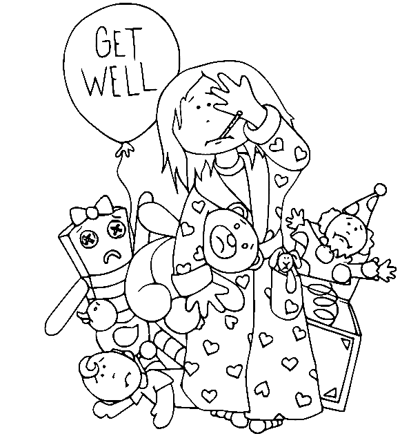 Get Well Soon Sister Coloring Page