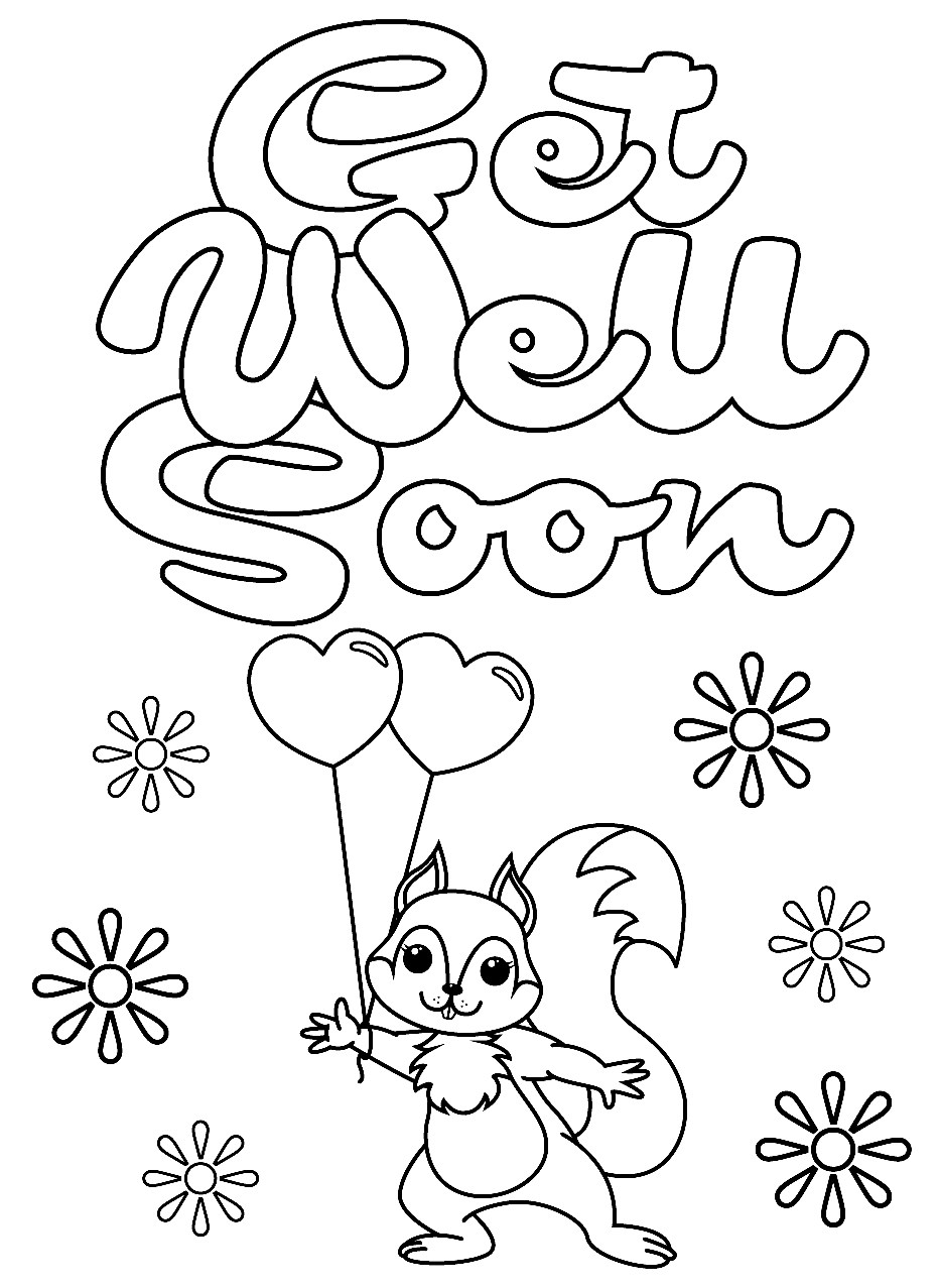 Get Well Soon Squirrel Coloring Pages