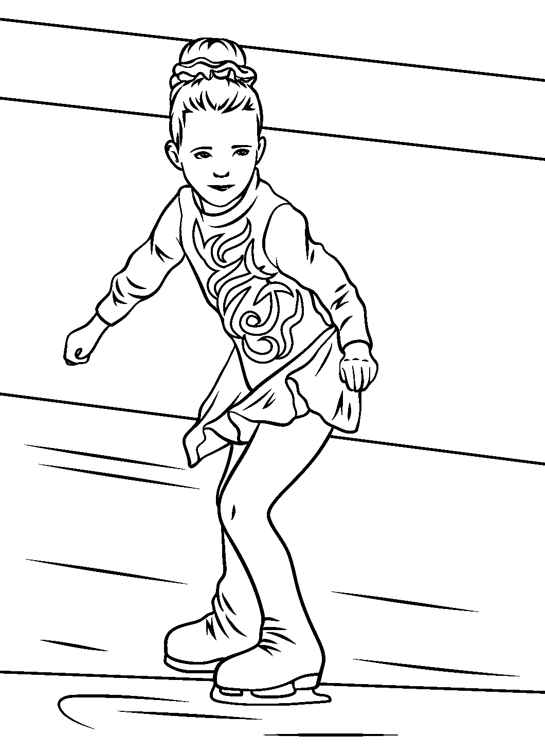 Girl Ice Skater Coloring Pages