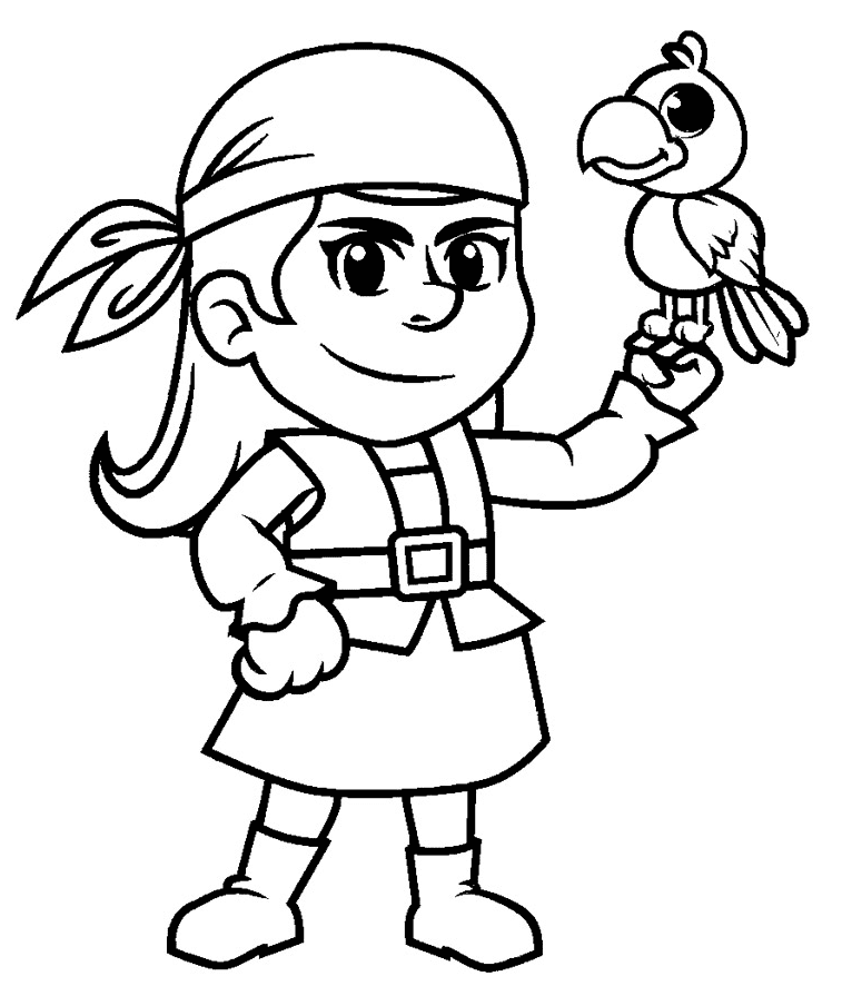 Girl Pirate Coloring Pages