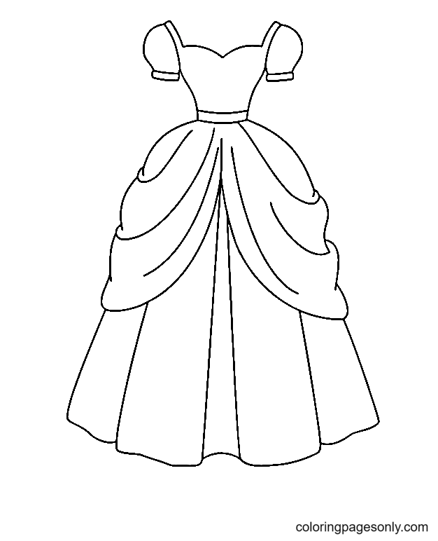 Glitter Dress Coloring Pages