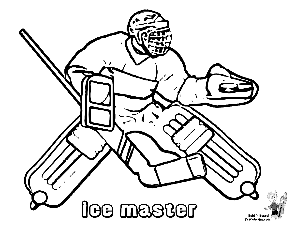 Goalie Hockey Player Coloring Page