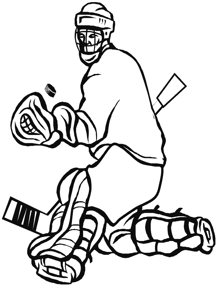 Coloriage gardien de but hockey