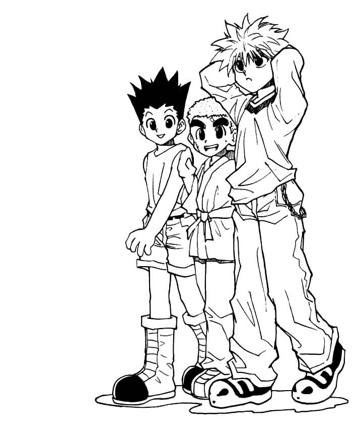 Gon with friends Coloring Page