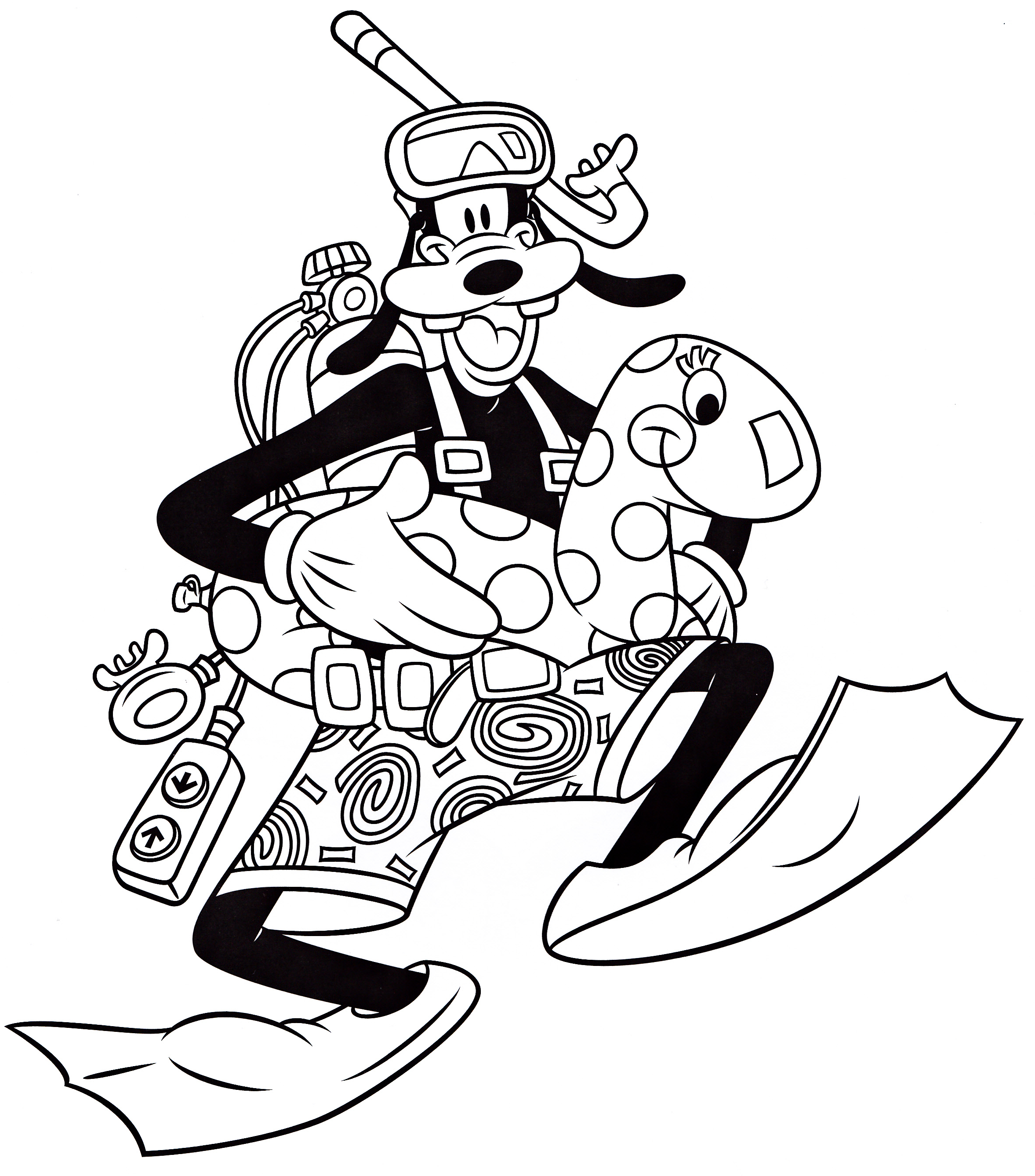 Goofy Goof Characters Coloring Page