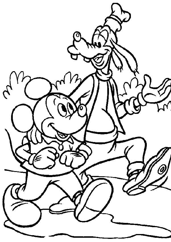 Goofy en Mickey praten van Goofy