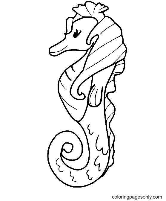 Gorgeous Seahorse Coloring Page