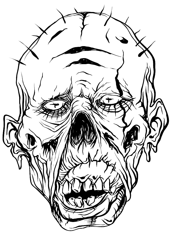 Gothic Horror Scary Coloring Page