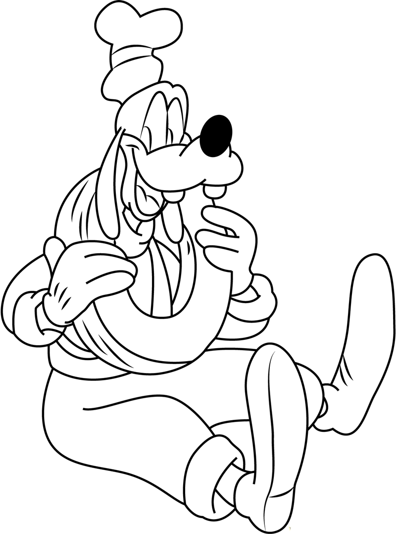 Happy Goofy Coloring Pages