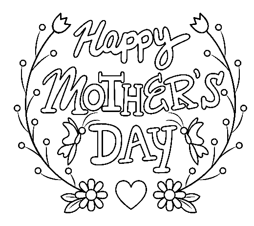 Happy Mother Coloring Pages