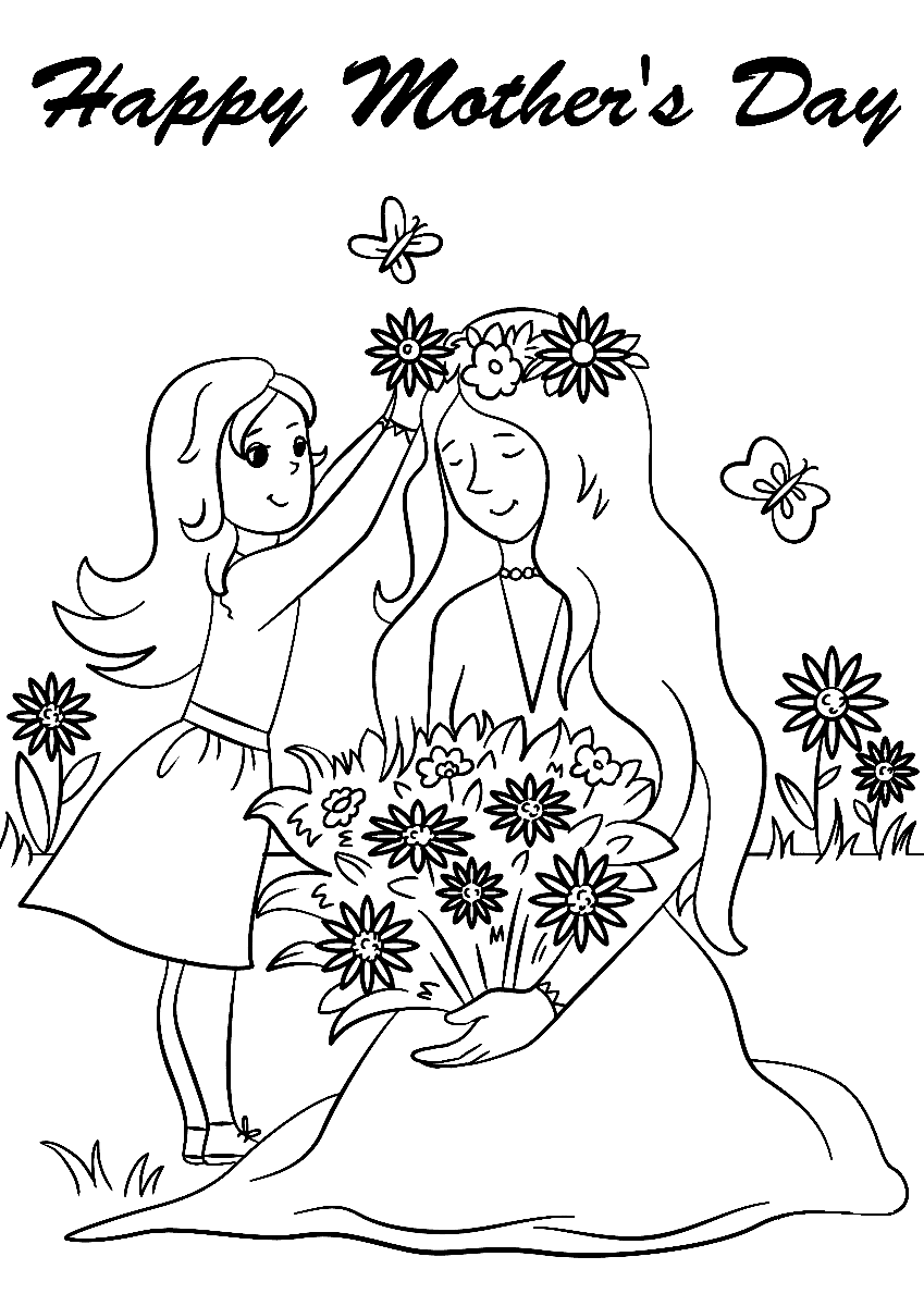 Happy Mother’s Day Coloring Pages