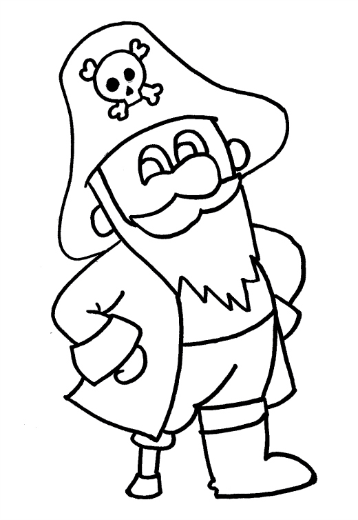 Happy Pirate Coloring Page