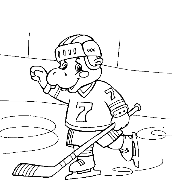 Hippo speelt hockey van hockey