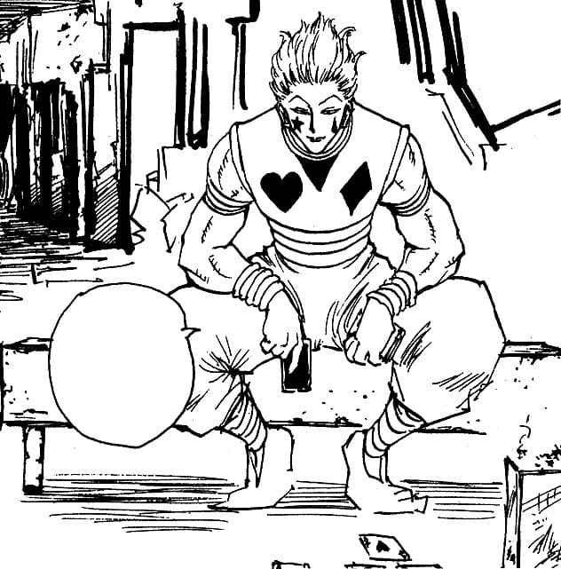 Hisoka Sits Coloring Pages