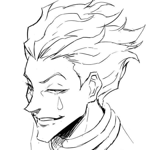 Hisoka with a tattoo Coloring Page