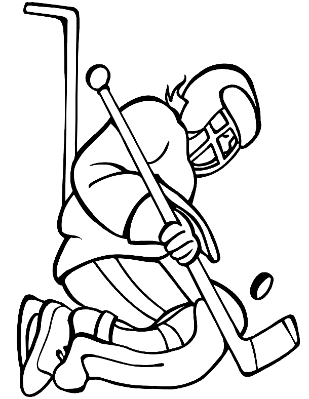 Hockey Goalie Free Coloring Page