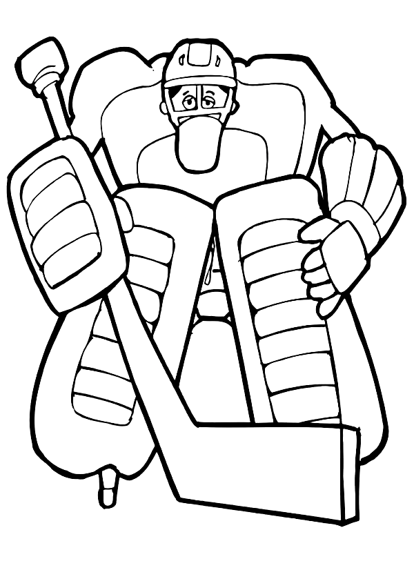 Hockey Goalie Coloring Page