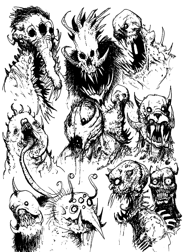 Horrible monsters from Horror